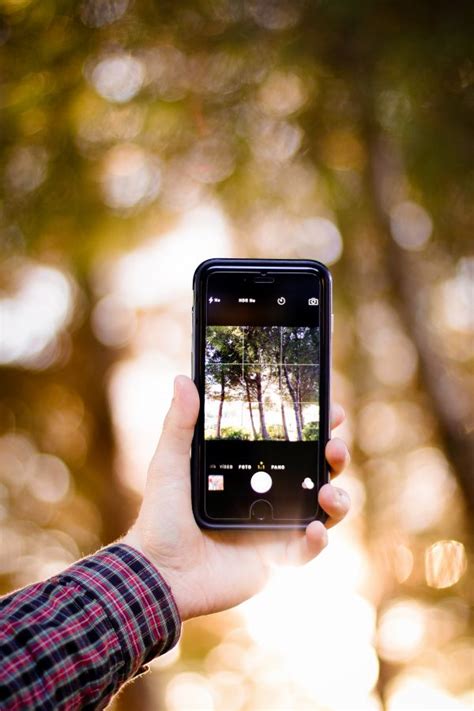 Gambar Iphone Smartphone Tangan Cahaya Bokeh Teknologi Kamera