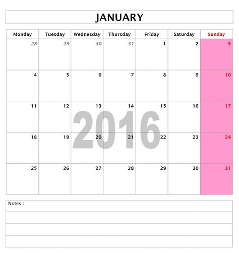 2016 Calendar Templates Microsoft And Open Office Templates