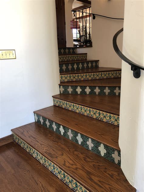 The … commands can be affirmative or negative. Spanish stair riser with wood floors and two different ...