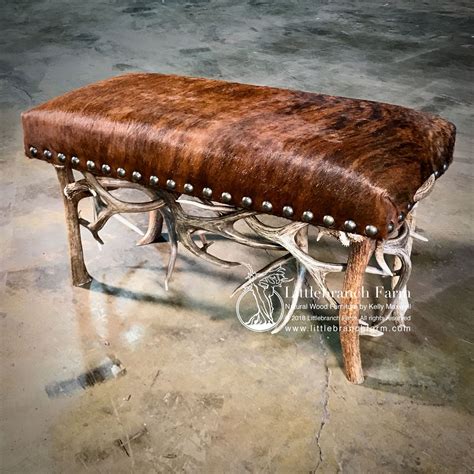 5/8 ply or mdf with eco. Real Antler And Cowhide Bench | Cowhide bench, Natural ...