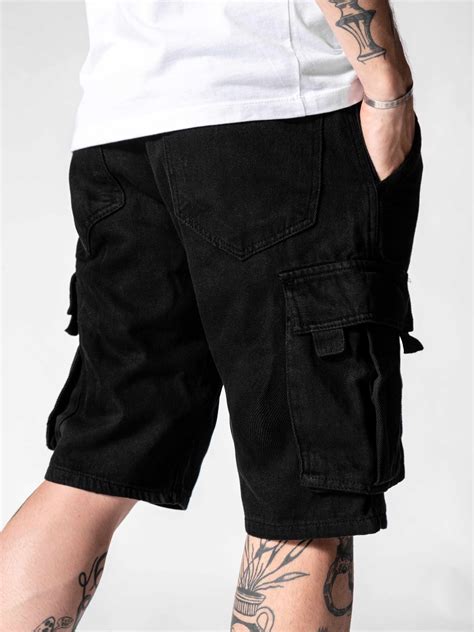 Black Cargo Shorts Ii Mens Streetwear Shorts Monocloth Monocloth