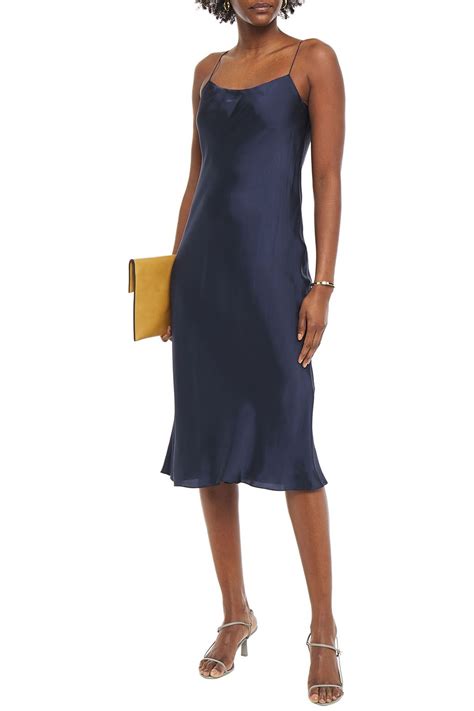Navy Satin Twill Midi Slip Dress Sale Up To 70 Off The Outnet