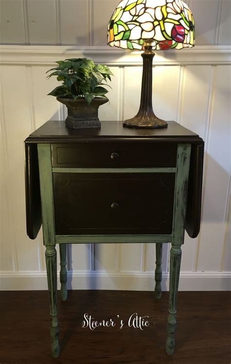 How to paint cabinets that have been stained. Refinished Vintage Drop Leaf Cabinet. Have Gel Stain and ...