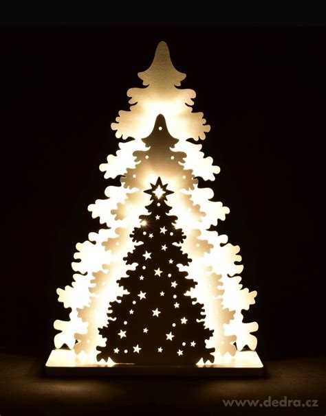 Trzy świecące choinki, z oświetleniem LED, 30 x 9 x 46 cm. - MojaDEDRA.pl