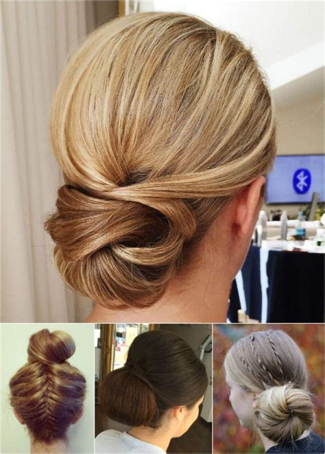 Formal Chignon And Bun Updos In 2020 Medium Length Hair Styles Thick