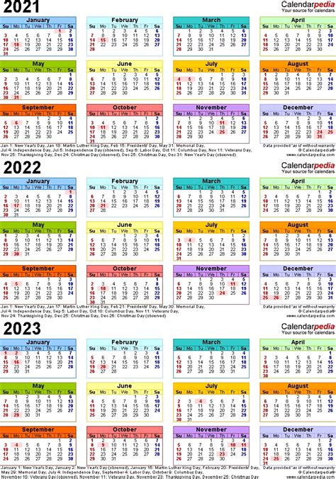 The calendar contains a list of holidays. Print 2019, 2020, 2021, 2022, 2023, Calender - Calendar Inspiration Design