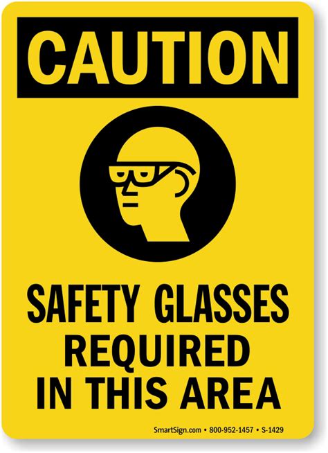 Wear Safety Glasses Signs And More