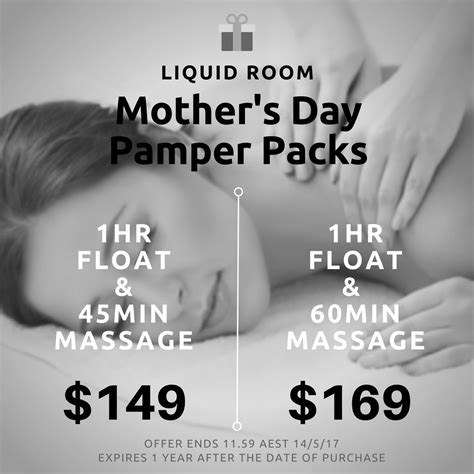 Mothers Day Specials Liquid Room Retreat