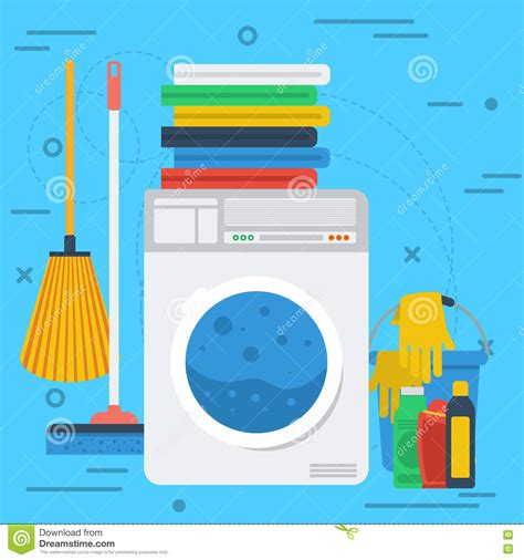 Silakan lamar lowongan pekerjaan cleaning service cirebon dan yang terkait serta cocok dengan bakat anda berikut ini. Cleaning Items With Washing Machine Stock Vector ...