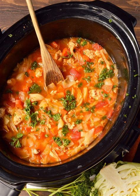 Slow Cooker Cabbage Roll Soup Whole30 Paleo Wonkywonderful With