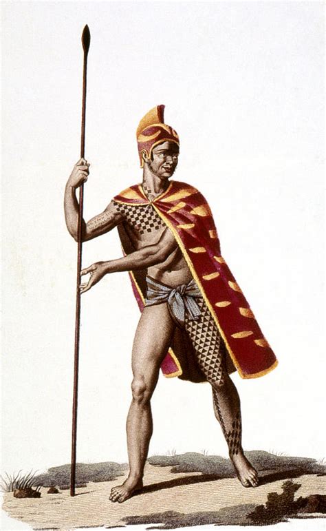 Hawaiian Warrior 1819 Painting By Granger
