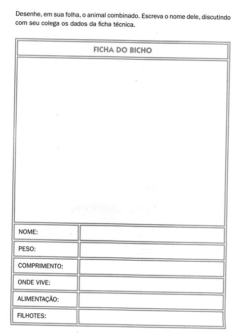 Ficha Tecnica De Animais Para Imprimir