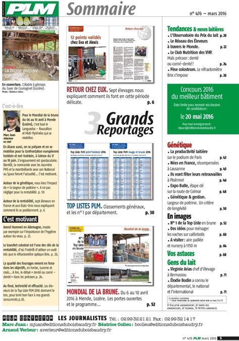 Exemple Sommaire Magazine Grenadfe