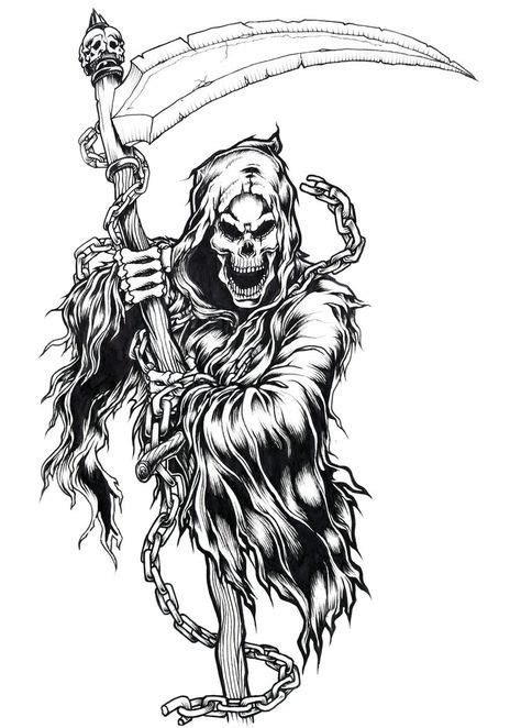 Grim Reaper Original Ink Drawing En 2019 Dead Dessin Faucheuse Et