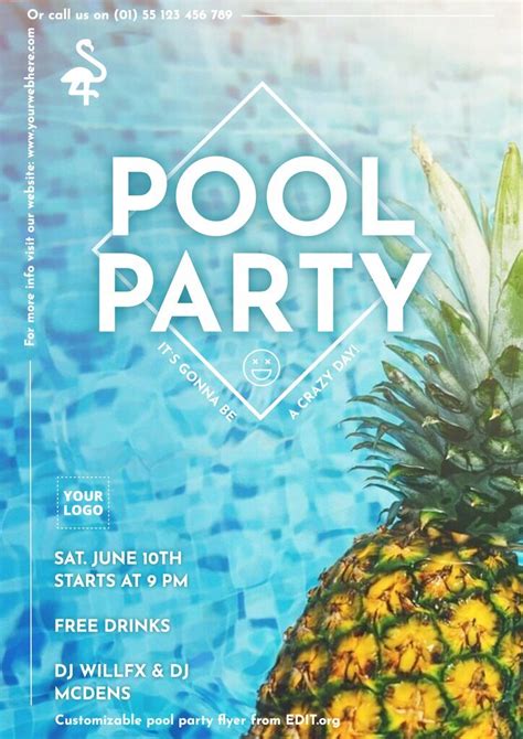 Top 33 Imagen Blank Pool Party Flyer Background Thpthoanghoatham Edu Vn