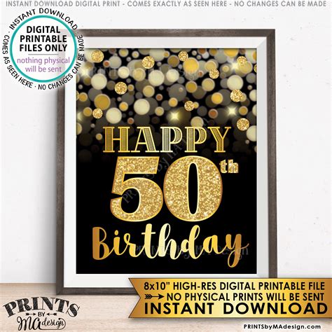 Printable 50th Birthday Card Free Printable Templates