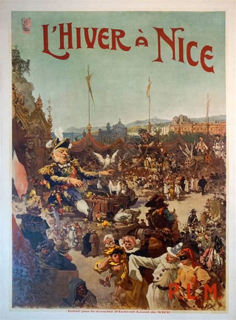 French Plm Vintage Travel Poster To Nice Lhiver A Nice By Cussetti