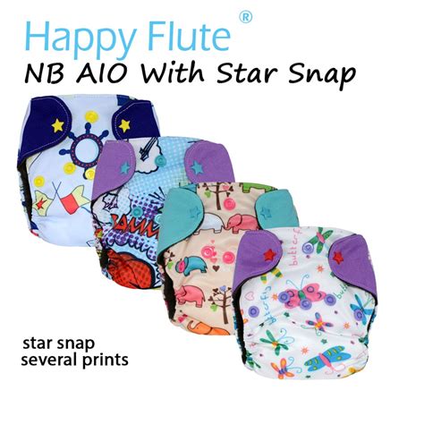 Happy Flute Nb Aio Diaper With Star Snapnb Nappy Nb Diapernb Aiowith