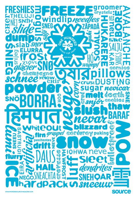 Winter 16 Poster - '100 Words for Snow' - Morzine Source Magazine