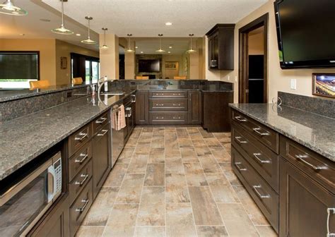 Cherry wood cabinets go well with many different stains of hardwood flooring. Kitchen Floor Tiles With Dark Cabinets Cherry Wod Gorgeous ...