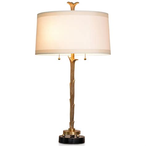 Gold leaf applique with terrific embroidery work and heat press backing. Delano Hollywood Regency Antique Gold Sculpted Leaf Table Lamp
