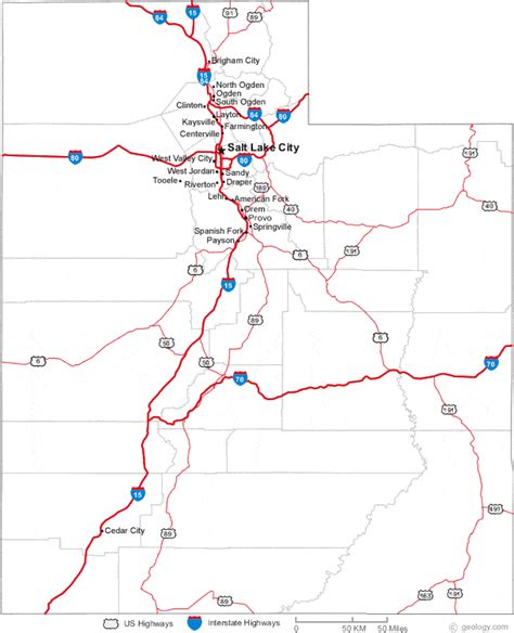 Map Of Utah Cities