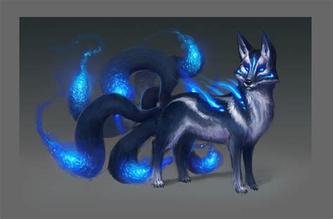 9 Tailed Fox Cute Fantasy Creatures Mythical Creatures Art Mystical