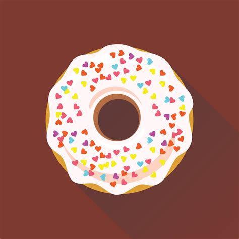 Premium Vector Donut In Glaze Vector Flat Style Icon