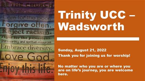 Trinity United Church Of Christ Sunday Sept 4th 2022 Youtube