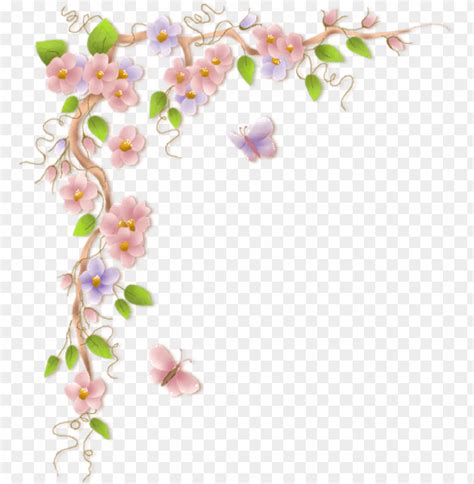 Flower Vine Border Clip Art Png Image With Transparent Background Toppng