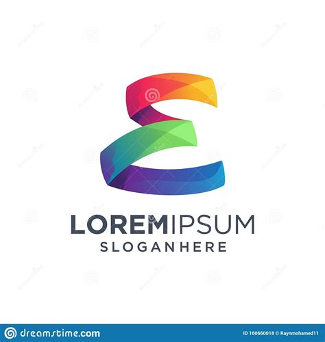 Colorful Letter E Logo Design Inspiration Stock Illustration
