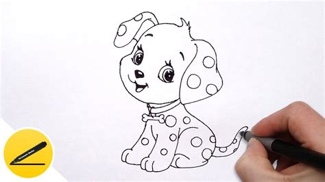 How To Draw A Dog Puppy For Kids Cute Drawing Of Animals Youtube