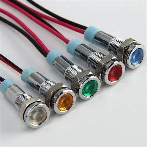 Led Metal Indicator Light 6mm 12v Waterproof Signal Lamp With Wire 5