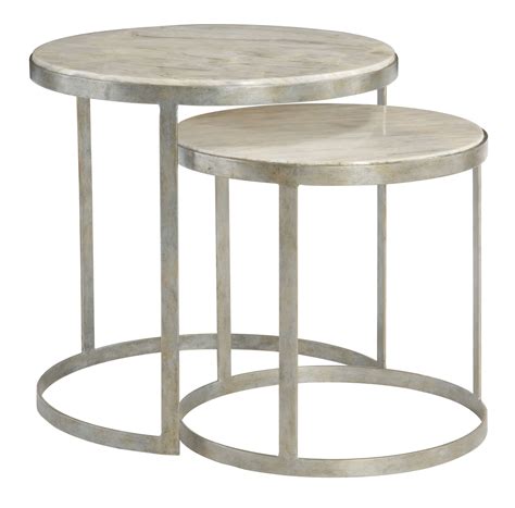 Round brass coffee table with four nesting tables by maison charles. Nesting Tables | Bernhardt