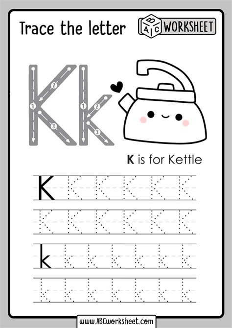 printable letter k tracing worksheets for kindergarten preschool crafts k letter tracing
