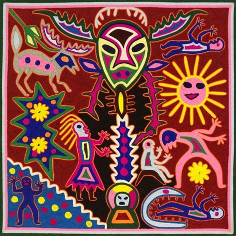 Huichol Wixáritari Yarn Paintings Mexico 20th Through 21st Century Yarn Painting