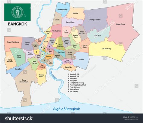 Bangkok Administrative Political Map Flag Stock Vector Royalty Free Shutterstock