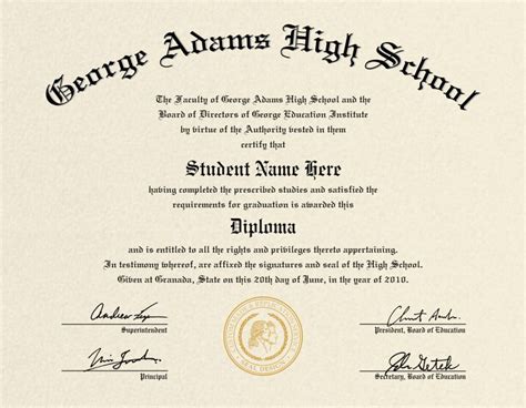 High School Diploma Template Printable Certificate Templates