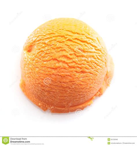 Orange Scoop Of Icecream Stock Photo Image 25733340