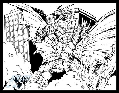Ghidorah Vs Godzilla Para Colorear Imprimir E Dibujar ColoringOnly Com