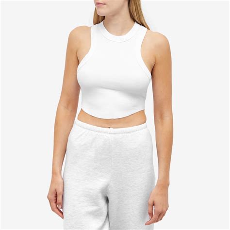 Joah Brown Body Ribbed Tank Crop Top White End Be