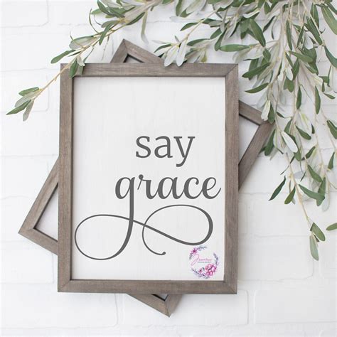 Say Grace Svg Blessing Printable Christian Svg Etsy Grace Sign