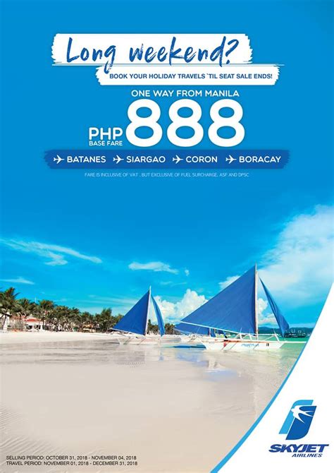 I'm sure you've seen many articles telling you how to extend your long weekends but the questions are SkyJet Air Long Weekend Seat Sale | Manila On Sale 2020
