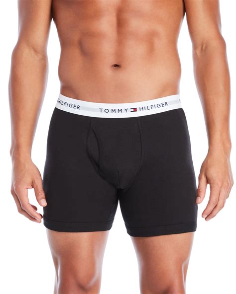 tommy hilfiger cotton 3 pack classic boxer briefs in black for men save 41 lyst