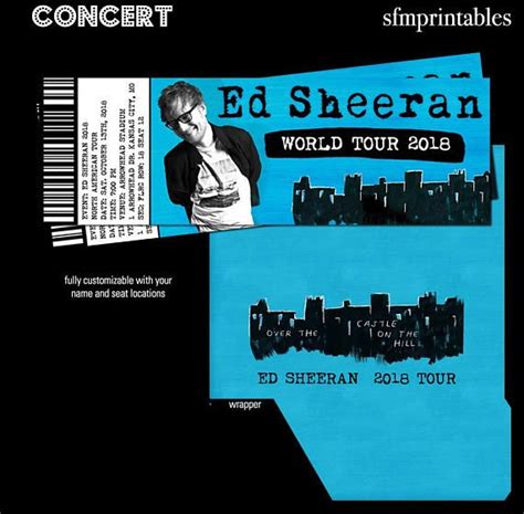 Buy ed sheeran tickets from the official ticketmaster.com site. Ed Sheeran World Tour Gift Custom Concert Tickets - Event ...