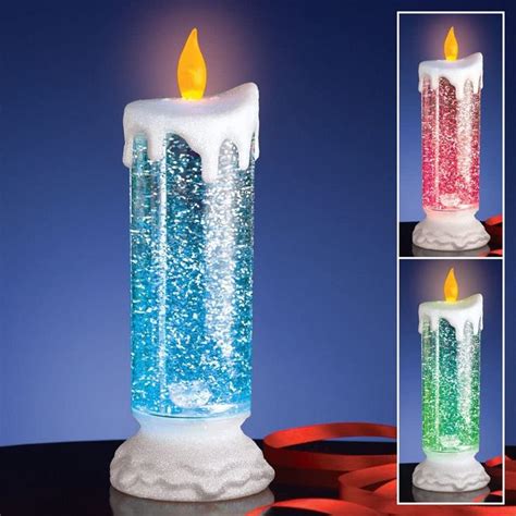 Rechargeable Colour Electronic Led Waterproof Candle With Glitter