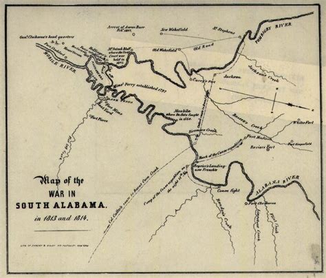 Map Of Southern Alabama During The Creek Indian War By