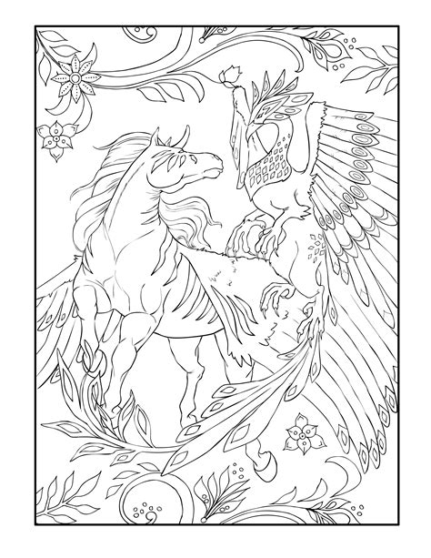 Mythical Creature Animal Coloring Pages For Adults Tripafethna