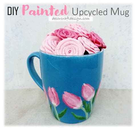Diy Painted Upcycled Mug Decor Craft Design