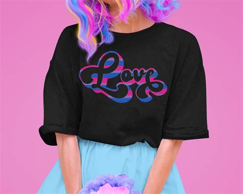 Retro Love Bisexual Shirt Bi Pride Shirt Bisexual Clothing Etsy